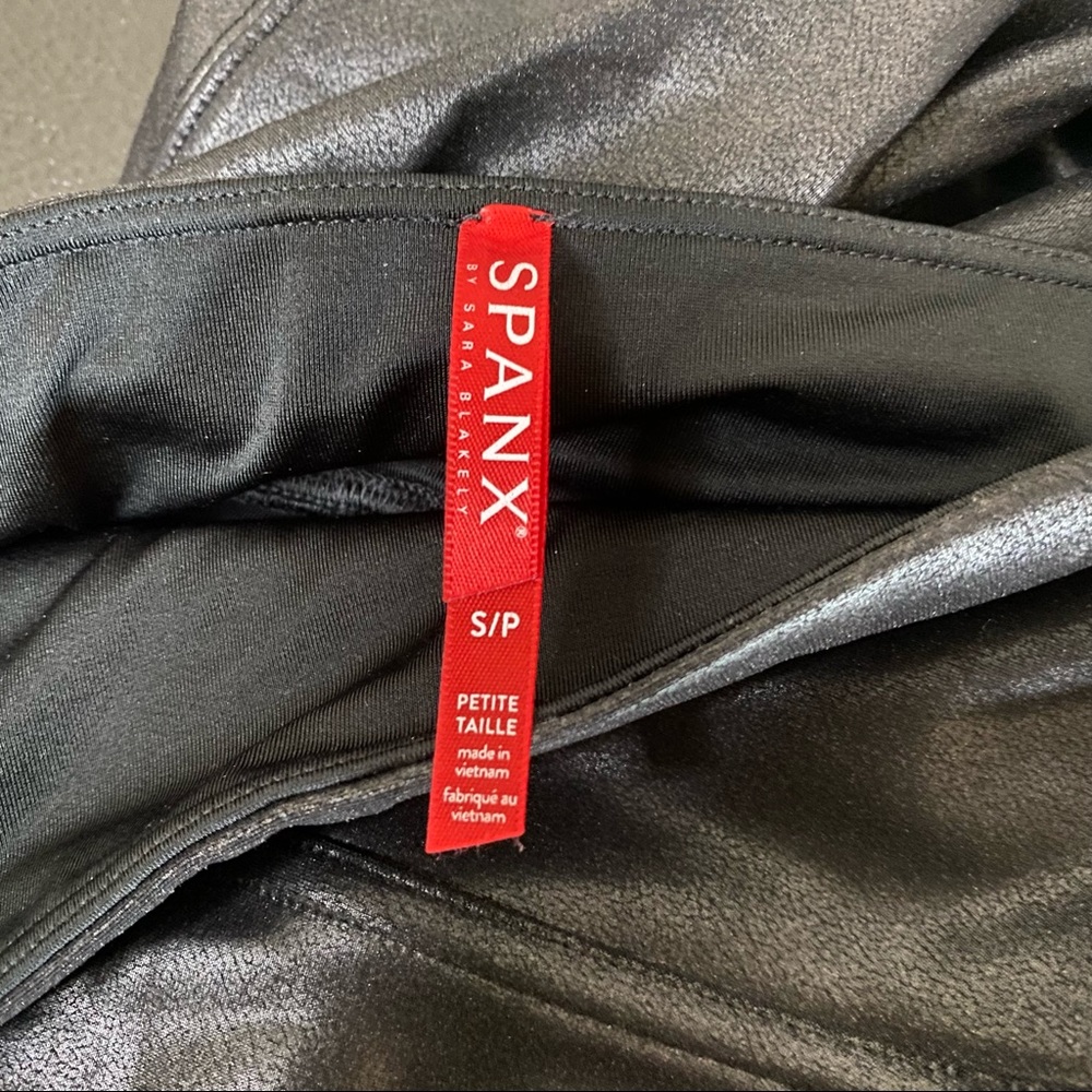 SPANX black faux leather leggings S - Picture 10 of 12